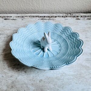 Adorable Blue And White Bunny Bowl 🐇